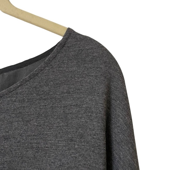 Vince Gray Black Mixed Media Long Sleeve Top Size Medium Lightweight Flowy - Picture 3 of 8